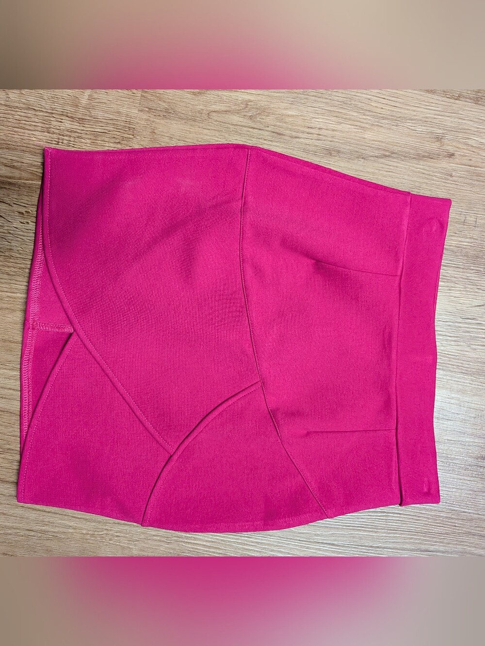 AFIBI Hot Pink Fuchsia Sculpted Mini Skirt Size S | Y2K Inspired